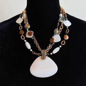 Studio BARSE Statement Necklace Abalone and Pearl